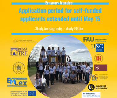 Towards entry "Deadline for self-funded applicants extended until May 15"